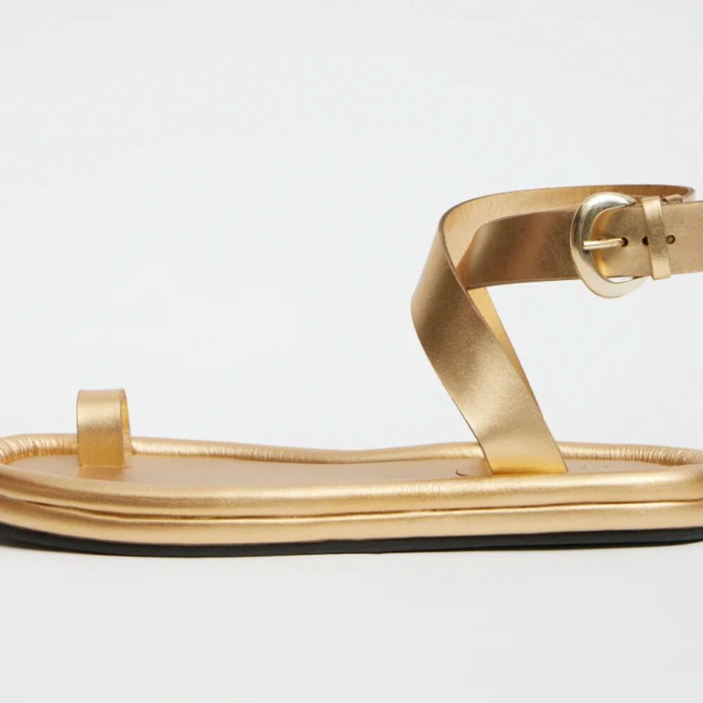 Price drop for 4/13 &4/14 only. Tibi Dwayne sandals, gold, 37, Now $120.